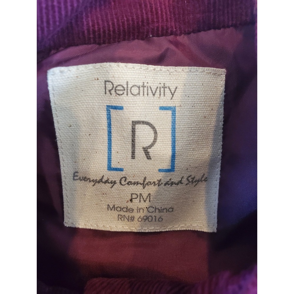 Relativity Womens Petite Quilted Corduroy Vest Vintage Rouge Purple RE1F024P PM - Picture 2 of 8